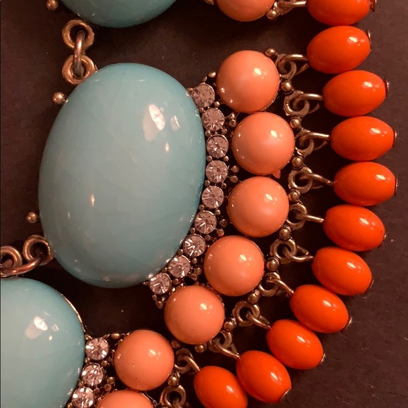 J. Crew Statement Necklace - Turquoise and Corals - Picture 5 of 5